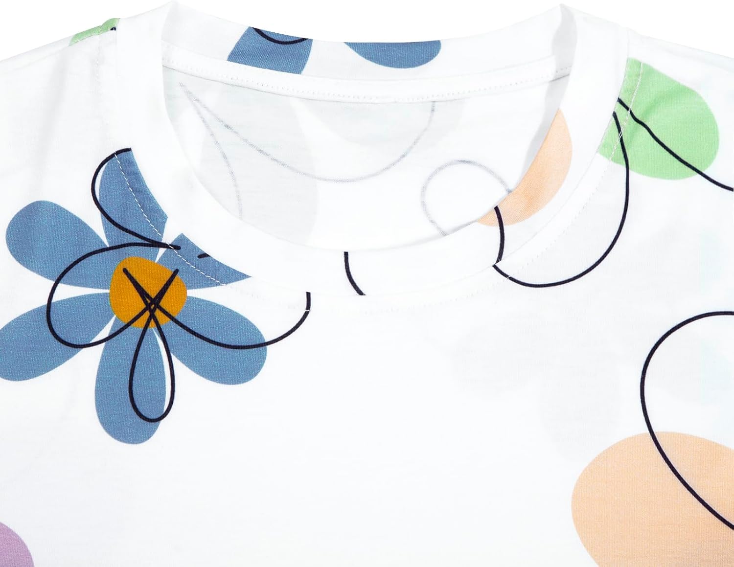 Daisy Shirts Womens Flower Shirt Wildflowers Graphic Tee Floral Print Tshirts Botanical Tee Tshirt Round Neck Casual Blouses - Image 5