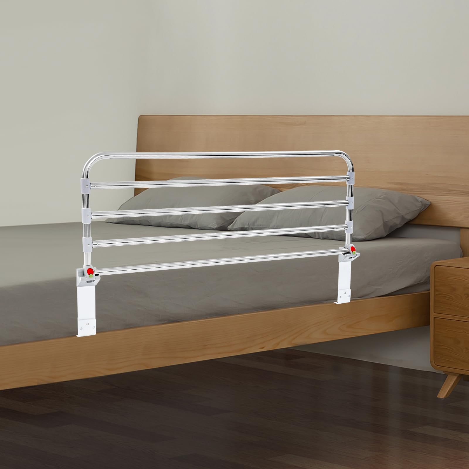 Bettgitter Rausfallschutz Senioren 90cm, Faltbare Tragbare Sicherheits Bettschutzgitter, Verstellbarer Aufstehhilfe Bett Klappbar Bettgeländer Heimpflege Unterstützen – Tragkraft 100kg