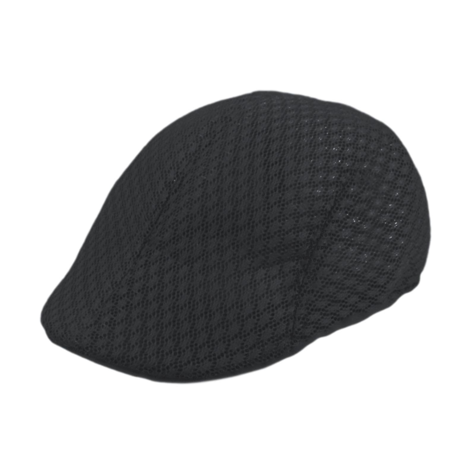 Men'S Mesh Flat Cap For Men Sun Hat Beret Cap For Traveling Hiking Gardening Black | Mens Accessories | Hats