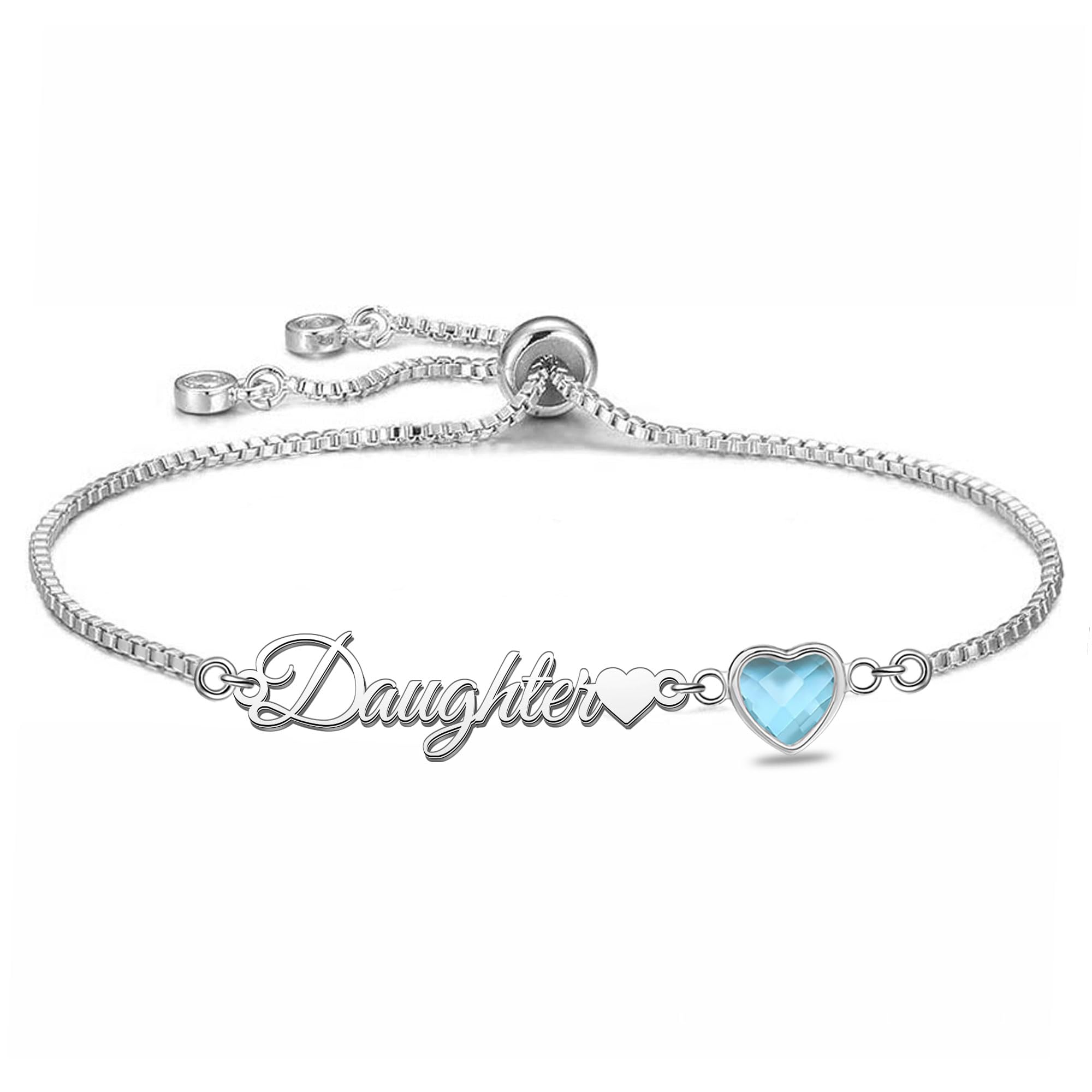 Silver Bracelet for Women.Adjustable Sliding Jewellery Gift for Mum Auntie Daughter Sisters Wife — view 5