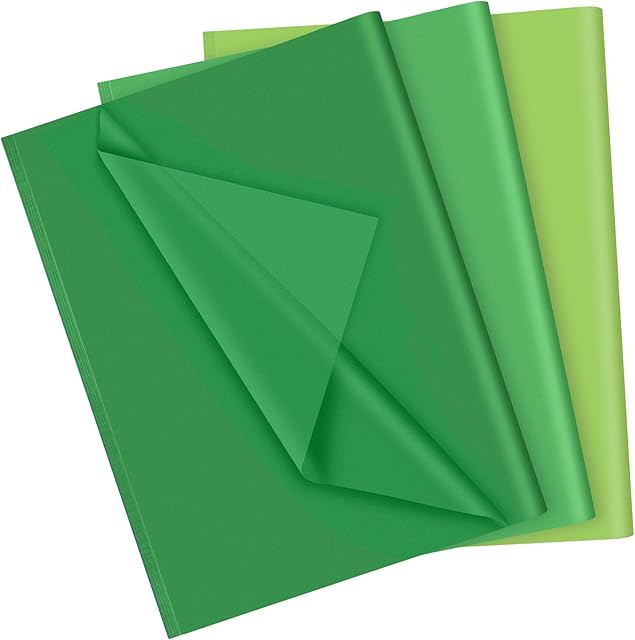 PLULON 90 Sheets Saint Patrick's Day Green Tissue Paper Bulk, Green Tissue Paper for Gift Bags DIY Gift Wrapping Birthday Wedding Holiday Paper Flower(Green)