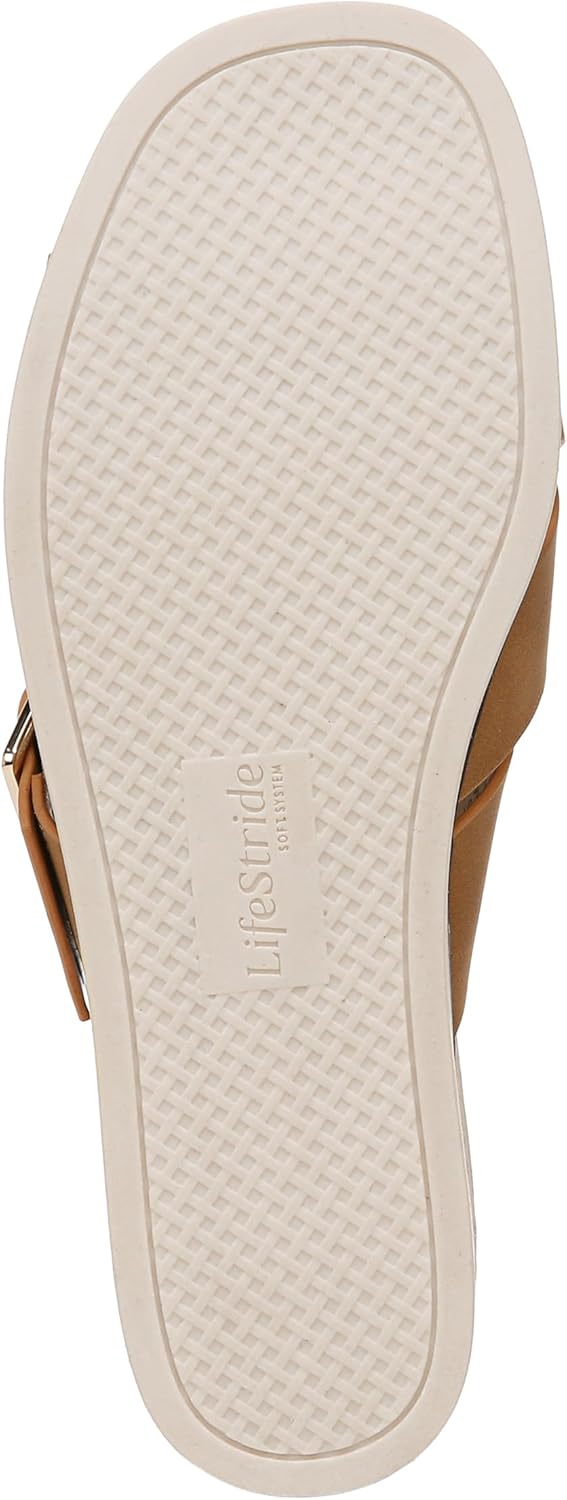 LifeStride Womens Getaway Slide Sandal Tan 8.5 W - Image 4