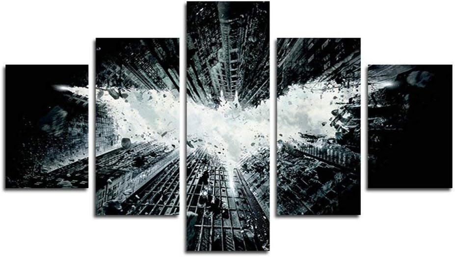 YspgArt Print Painting Canvas, 5 Pieces Batman's sky scene Wall Art Painting for Home Living Room Office Mordern Decoration Gift(Unframed)…
