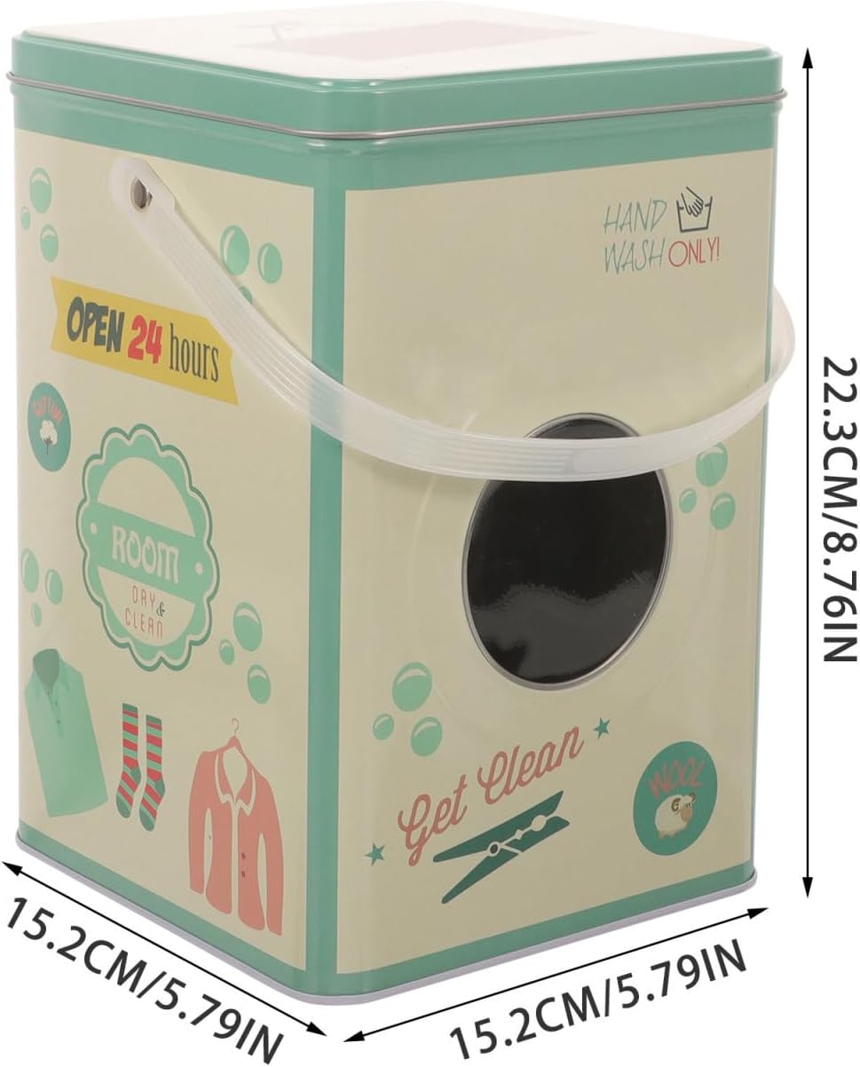 Laundry Bucket Laundry Powders Bin Washing Beads Storage Tin with Airtight Lid Handles laundry Powders Storage Box