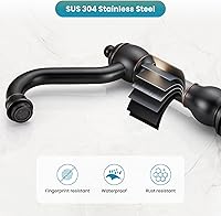 Vista 6 de gotonovo Grifos de baño de 8 pulgadas de extensión amplia para lavabo de 3 orificios, 2 manijas de palanca, montaje en cubierta con desagüe