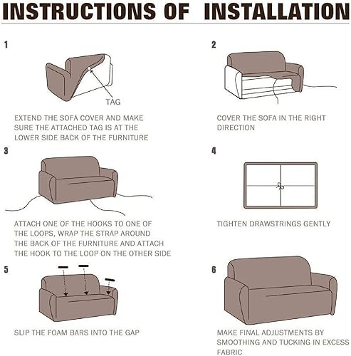 Miniatura 8 de Neween Fundas para sofás, Funda de sofá estampada lavable, funda de sofá suave para sofá de 2 asientos y sofá biplaza (ramas de flores gris)