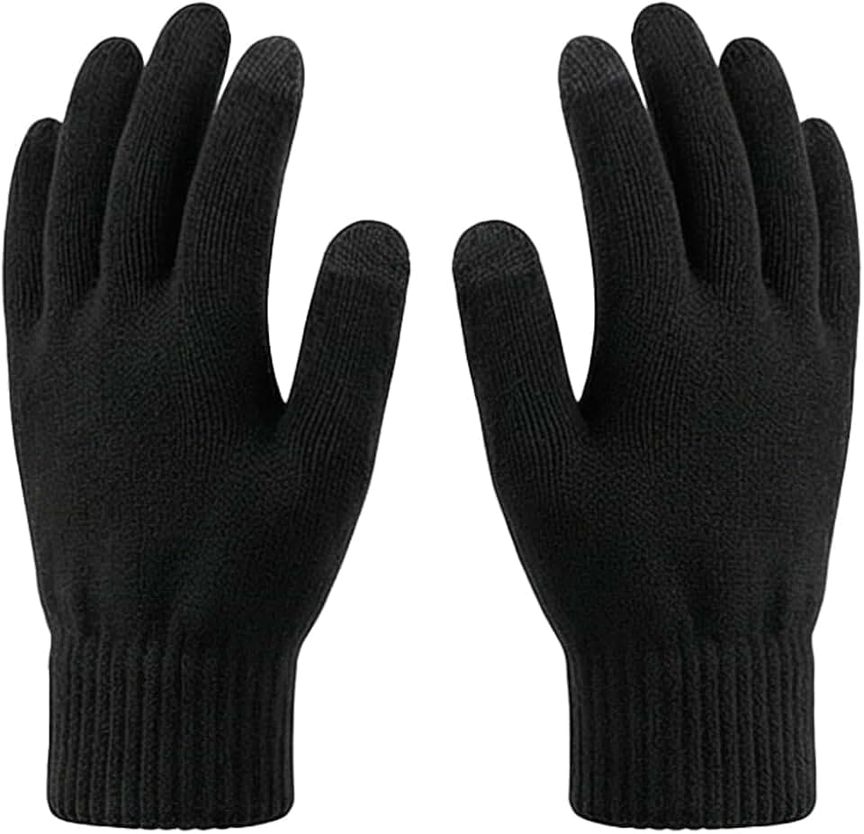 Luvas quentes grossas de malha de dedo inteiro para homens e mulheres, macias, à prova de inverno, ciclismo ao ar livre, corrida e dirigir