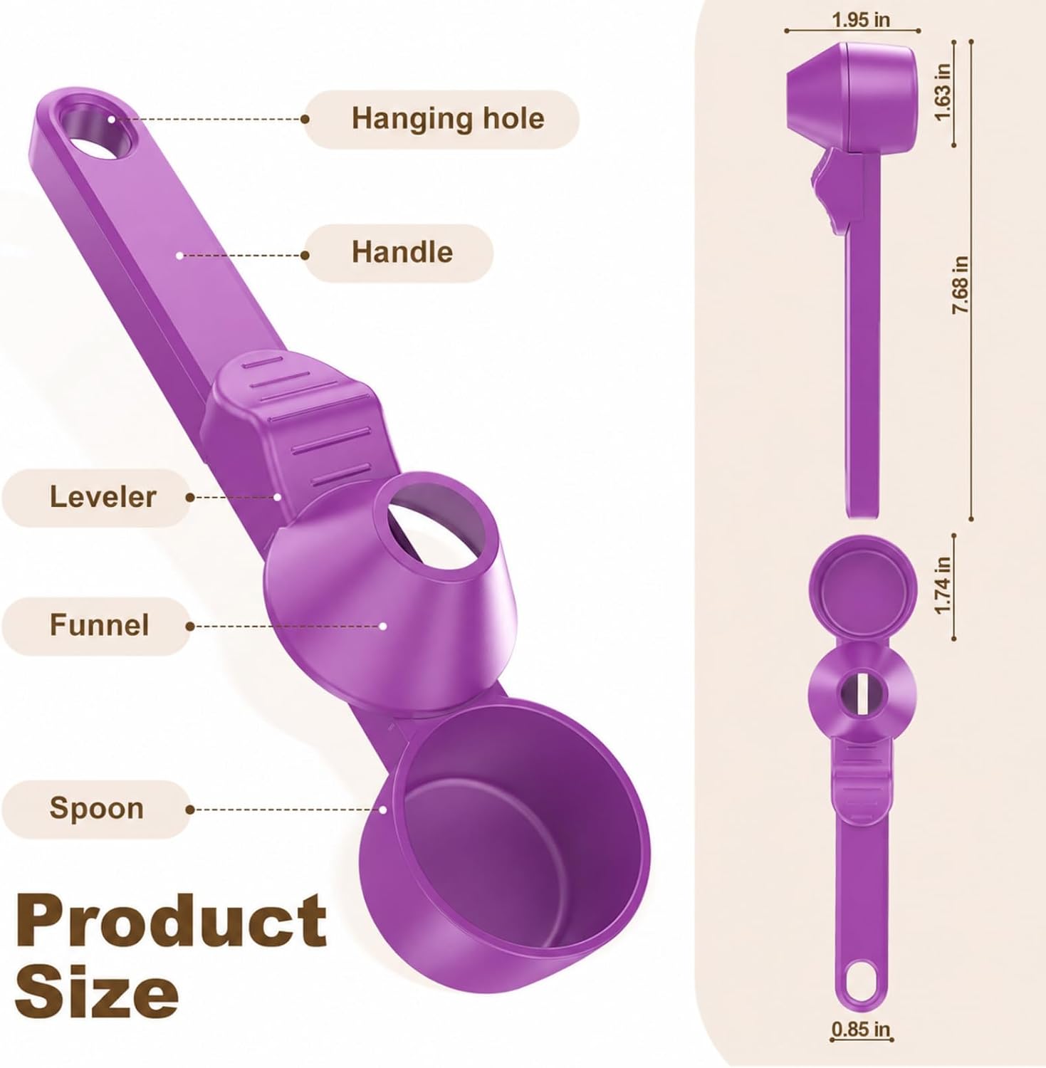 Coffee Scoop with Funnel for Ground Coffee & Protein Powder, 2 Tbsp image 4