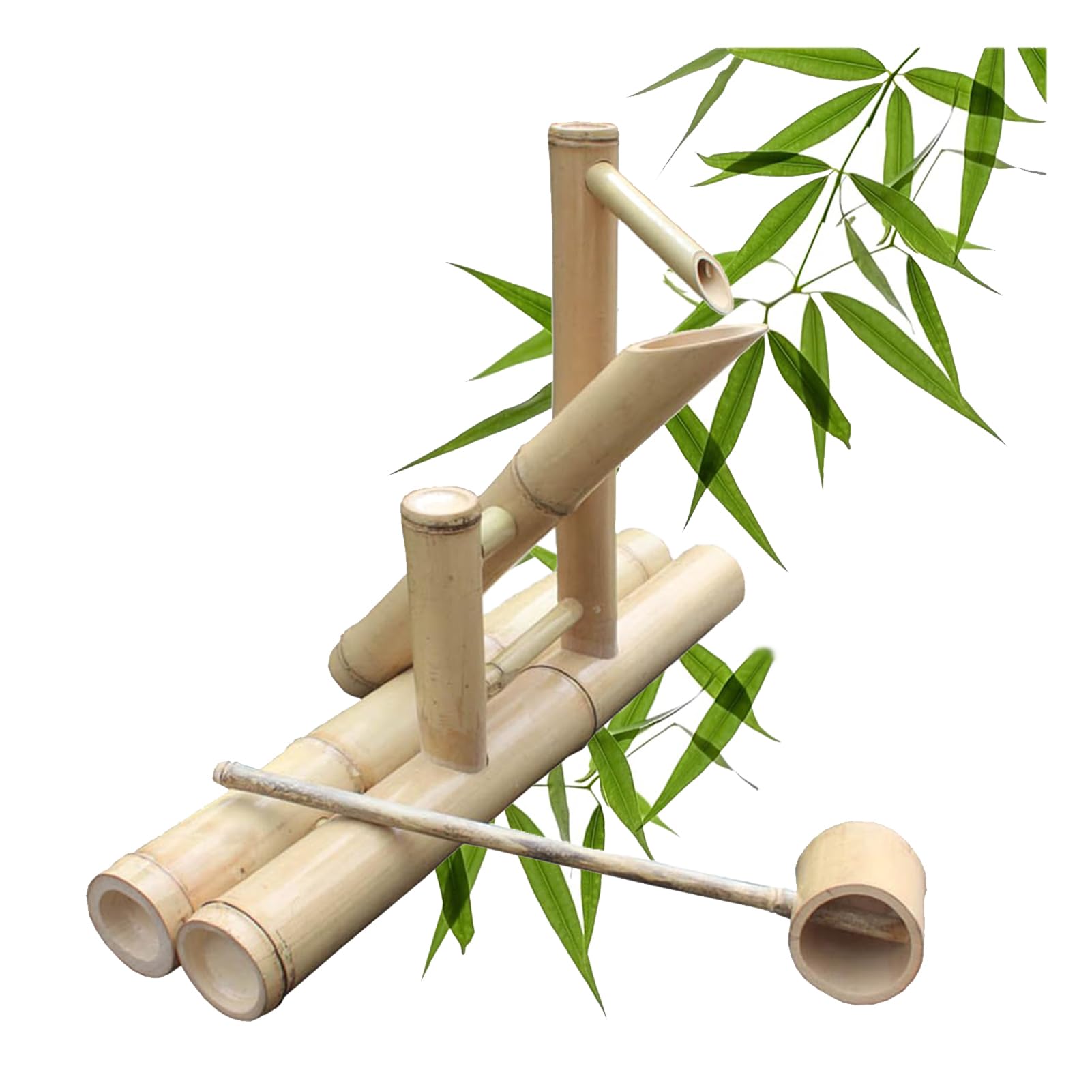 Fuente De Bambú Artesanal con Bomba De Agua, Fuente De Agua De Estilo Japonés For Interiores Y Exteriores, Ideal For El Hogar, El Jardín, La Decoración