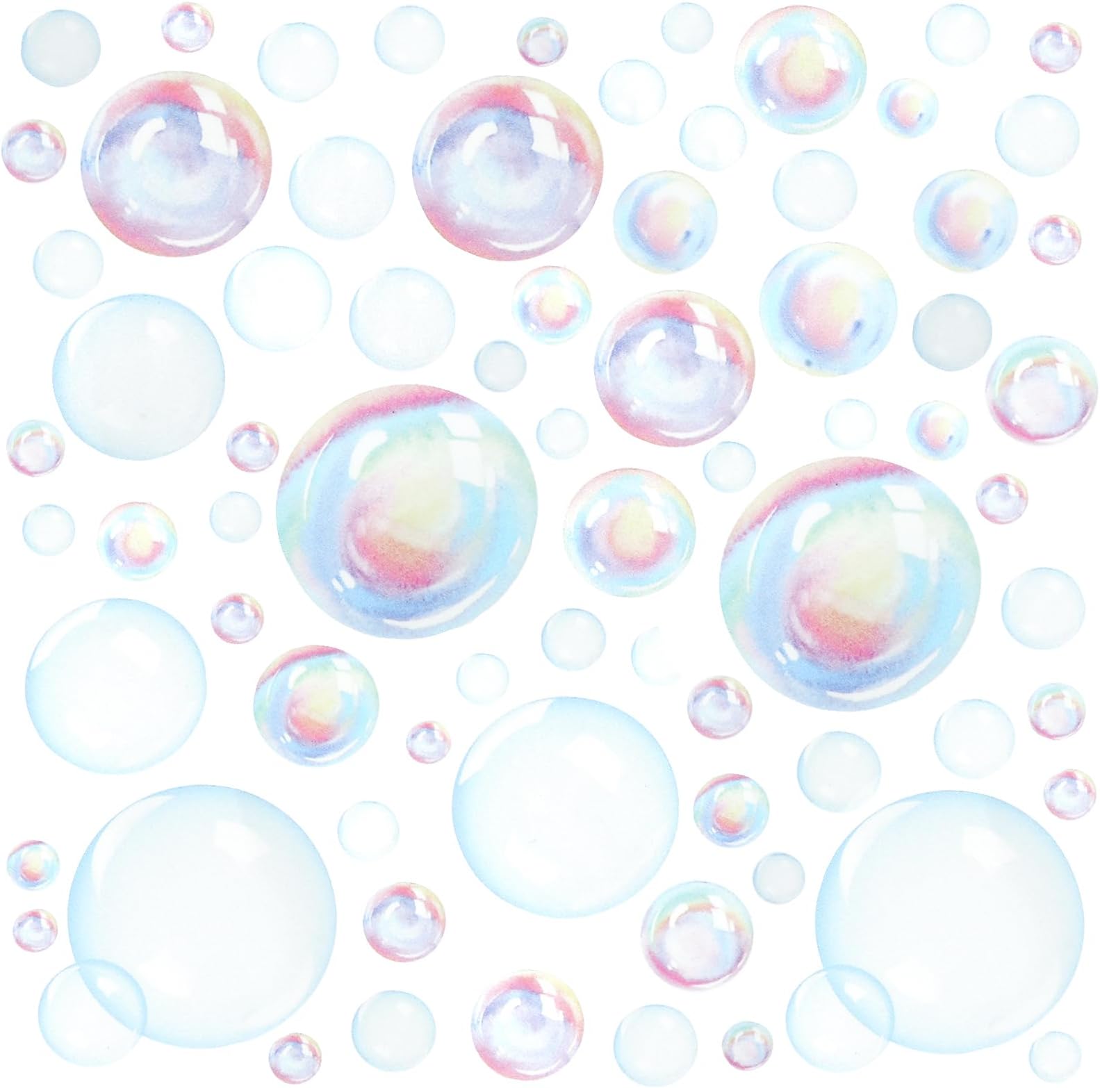 2 Sheet Bubble Stickers, Colorful Bubble Wall Decor Cutouts, Underwater Ocean Bubbles Themed Decorations for Bathroom Wall Decor Birthday Mermaid Bubbles Party Decorations