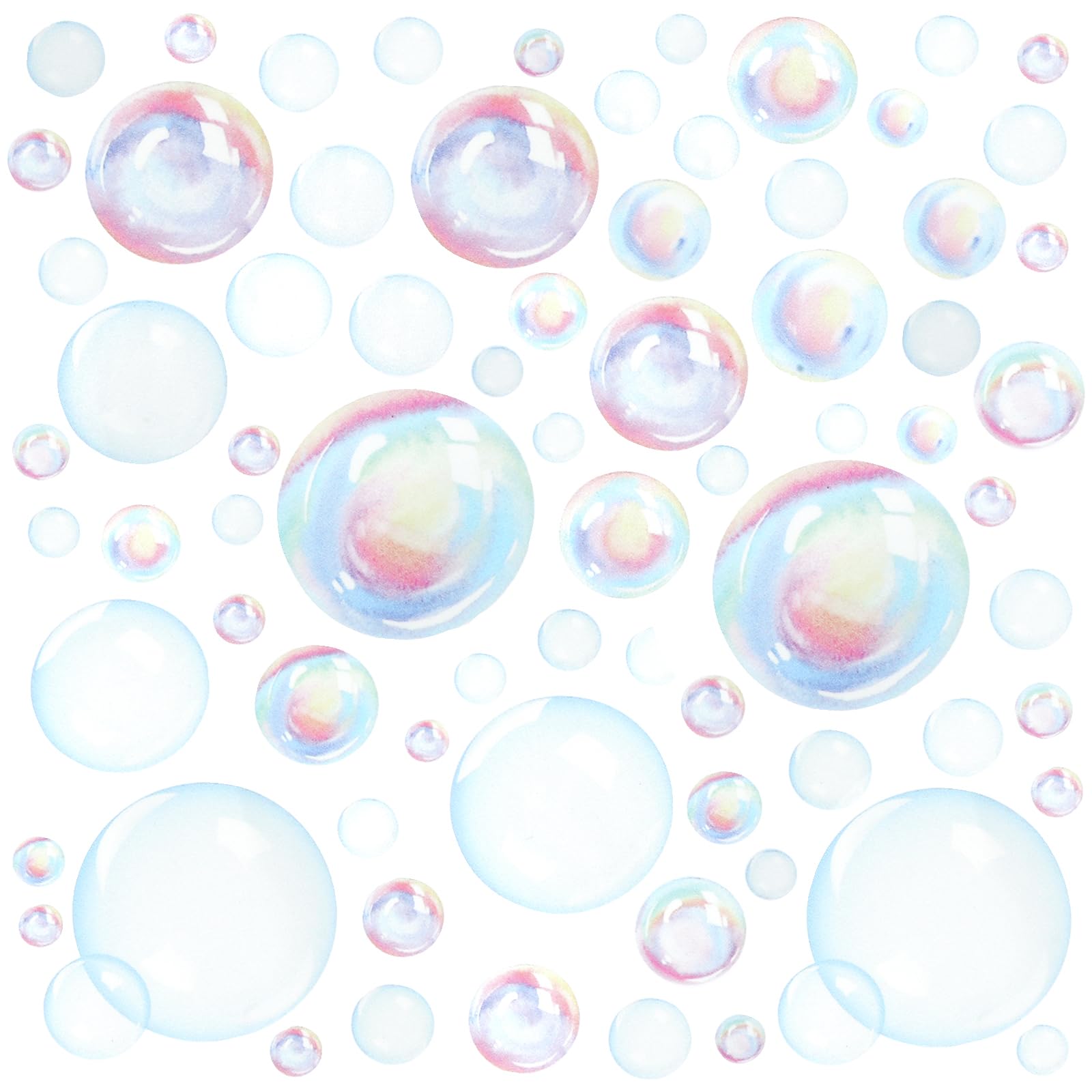 Photo 1 of 2 Sheet Bubble Stickers, Colorful Bubble Wall Decor Cutouts, Underwater Ocean Bubbles Themed Decorations for Bathroom Wall Decor Birthday Mermaid Bubbles Party Decorations