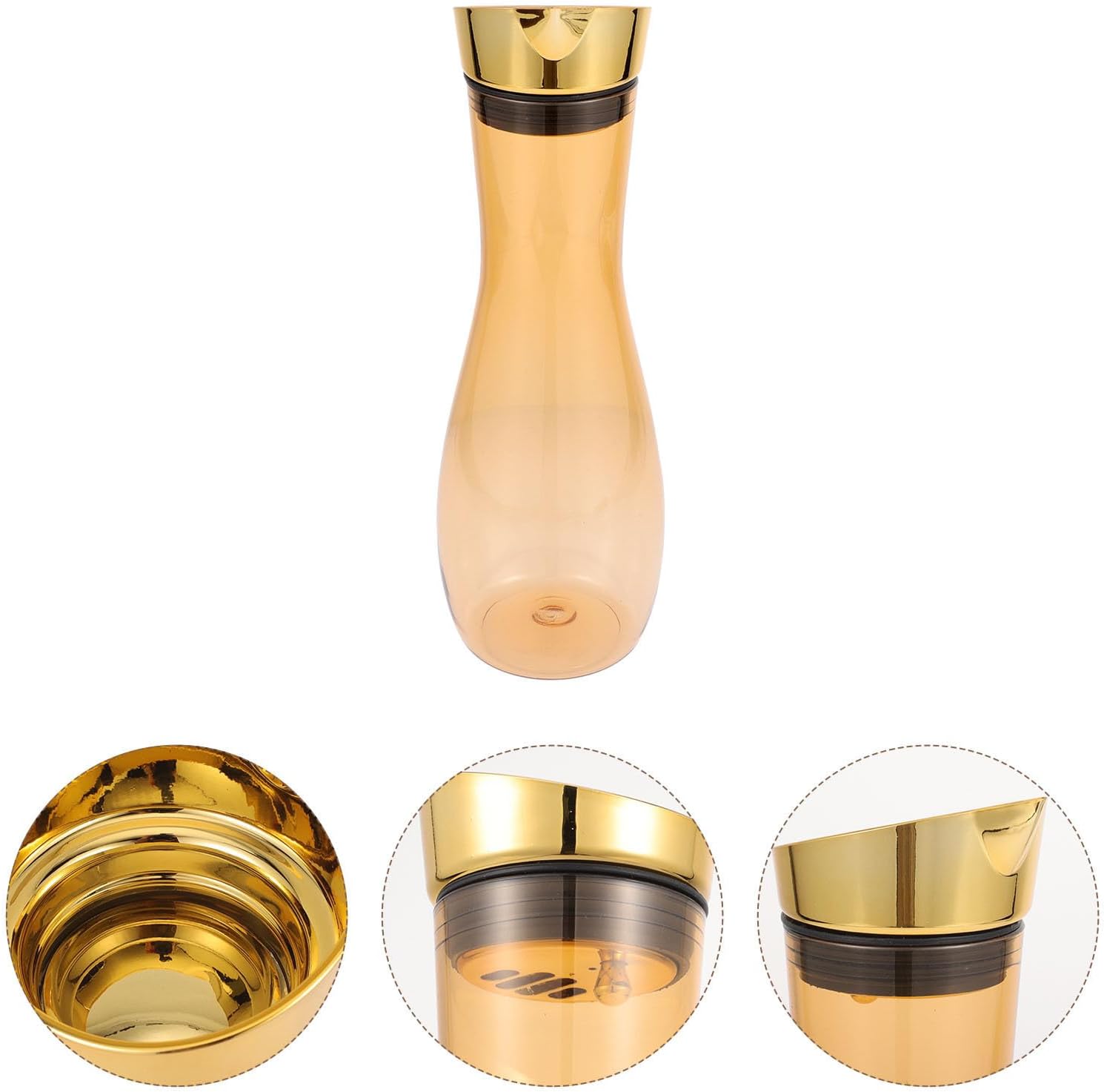 L Plastic Juice Jug with Golden Lid for Cold Brew Tea