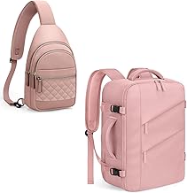 Capolo Travel Backpack + Crossbody Bags for Women(Pink)