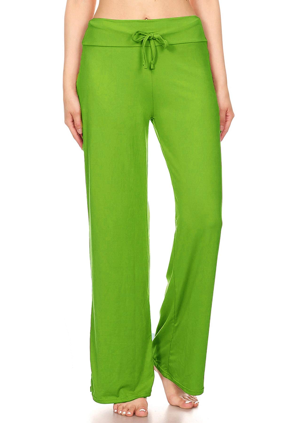 Leggings Depot Women's Wide Leg Drawstring Pajama Pants for Lounge, Sleep