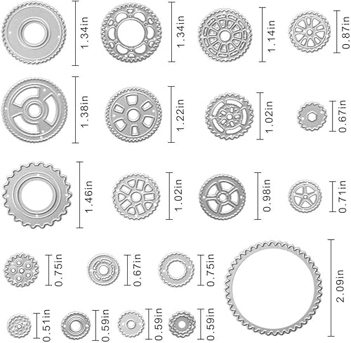 Miniatura 2 de Troqueles de corte de combinación de engranajes de metal, troqueles de engranajes, plantillas en relieve, molde de plantilla para álbumes de