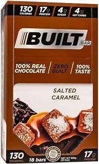 Built Energy and Protein Bars Salted Caramel, 18x52g 18 count
