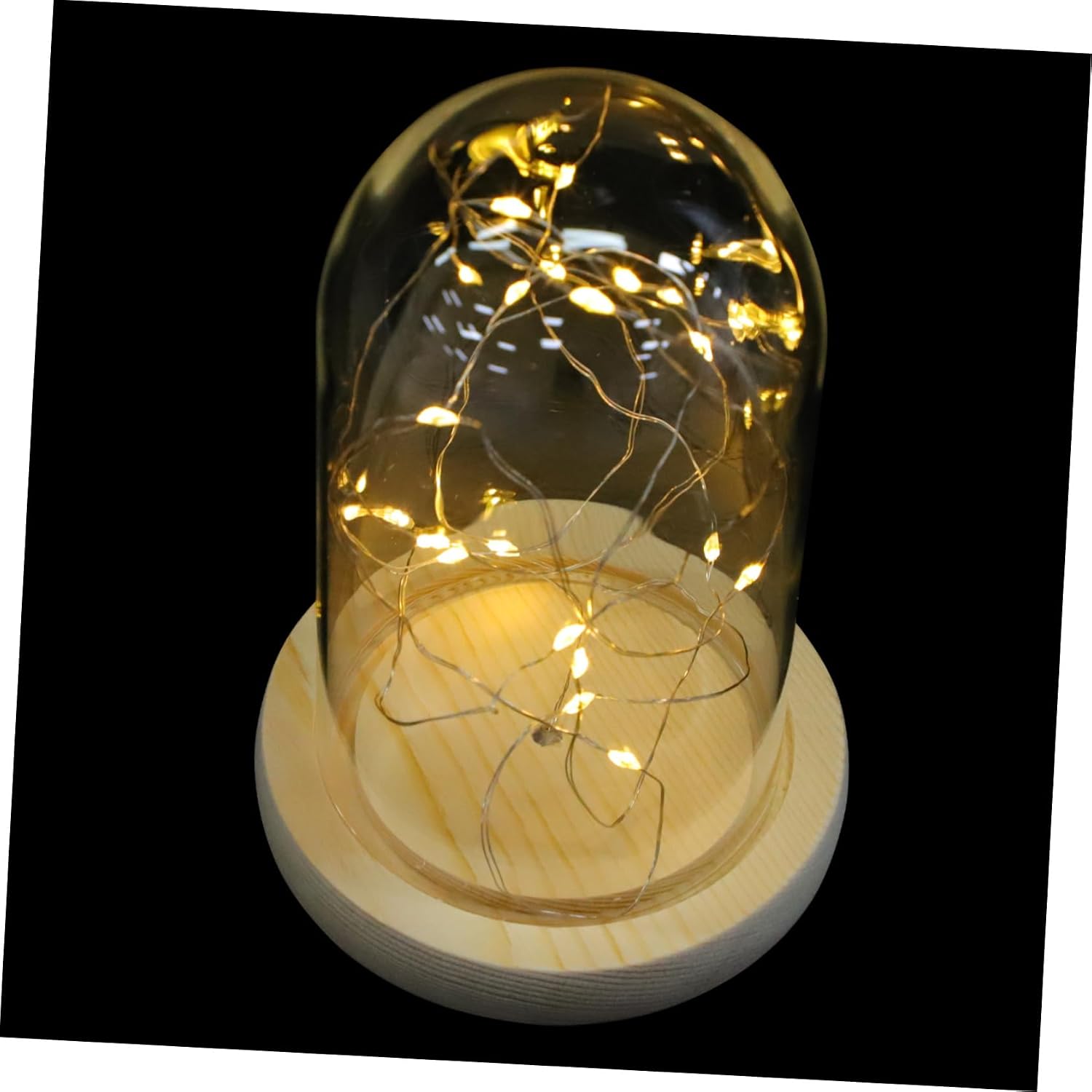 LED Star Light Glass Dome Desktop Ornament with Button Battery
