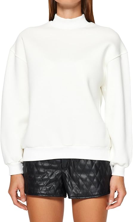 Trendyol Women Basic Regular Basic Standing collar Knit Sweatshirt