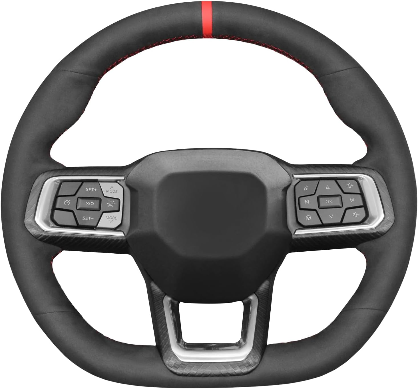 MEWANT Steering Wheel Cover for Ford Mustang 2024 Hand-Stitched Steering Wheel Wrap