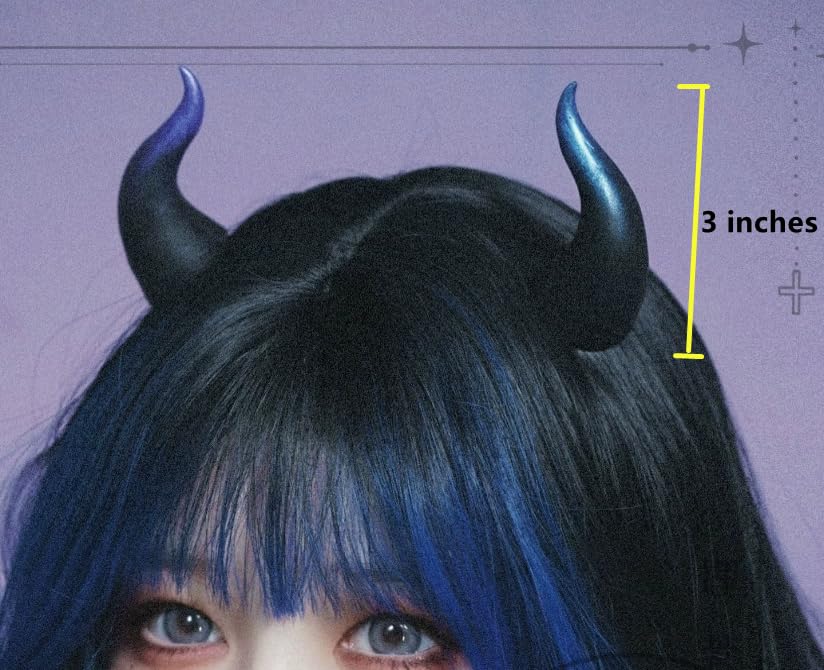 Miniatura 5 de Cuernos de diablo góticos oscuros, horquilla fantasma, borde de horquilla, pinzas para el cabello, disfraz de oreja de murciélago, disfraz de