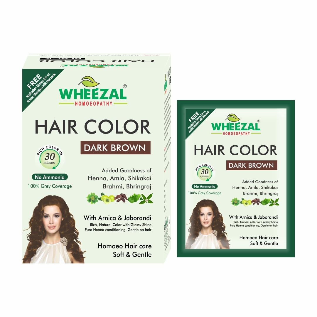 WHEEZAL Hair Color - Dark Brown, 1 POUCH(1 * 20 GM) (PACK OF FOUR)-image-13