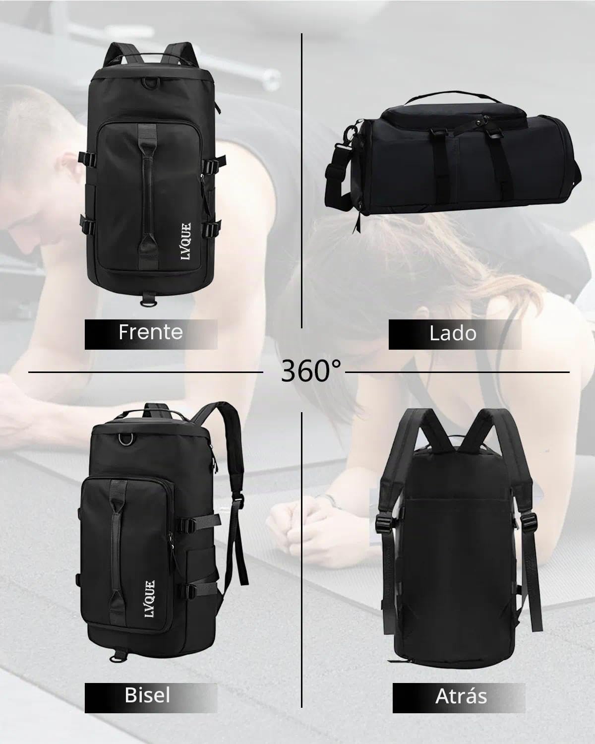 Janety Bolsa de deporte para hombre y mujer, impermeable, 40 l, bolsa de deporte, bolsa de fin de semana