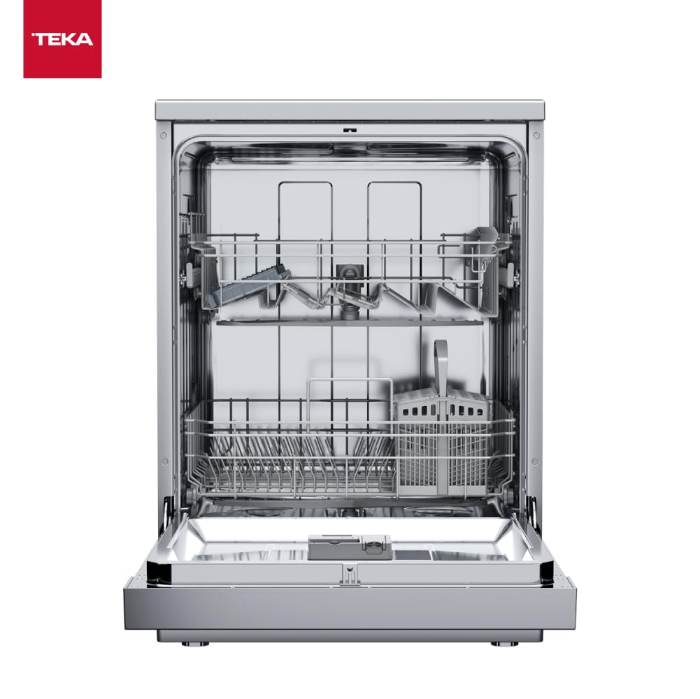 TEKA Lavavajillas Libre Instalación 60 cm, 14 Cubiertos, 7 Programas de Lavado, Panel Electrónico con Display LED, Sistema Aquasafe