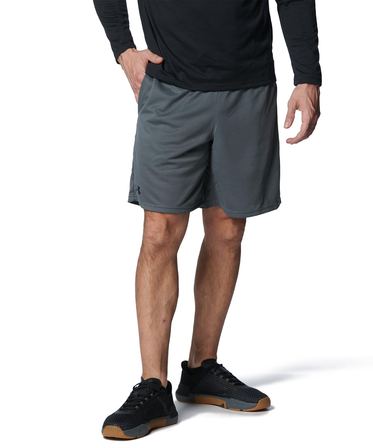 Under Armour Men's UA Tech Mesh Training Shorts Large Pitch Gray Black