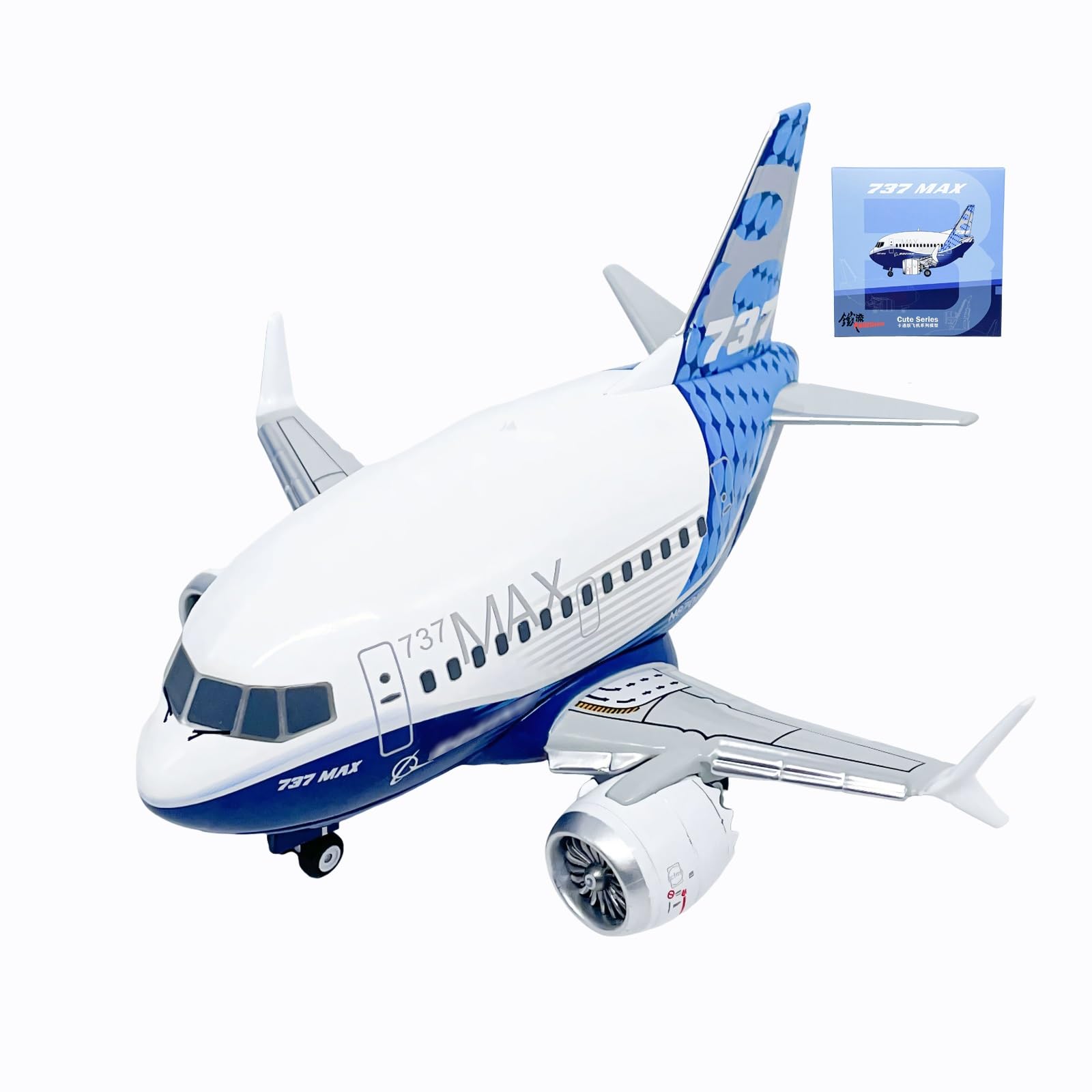 5,11 pollici B737 MAX Q-Style pressofuso in lega aeroplano modello realistico desktop scaffale decorazione regalo collezione premium for gli appassionati aviazione display ufficio