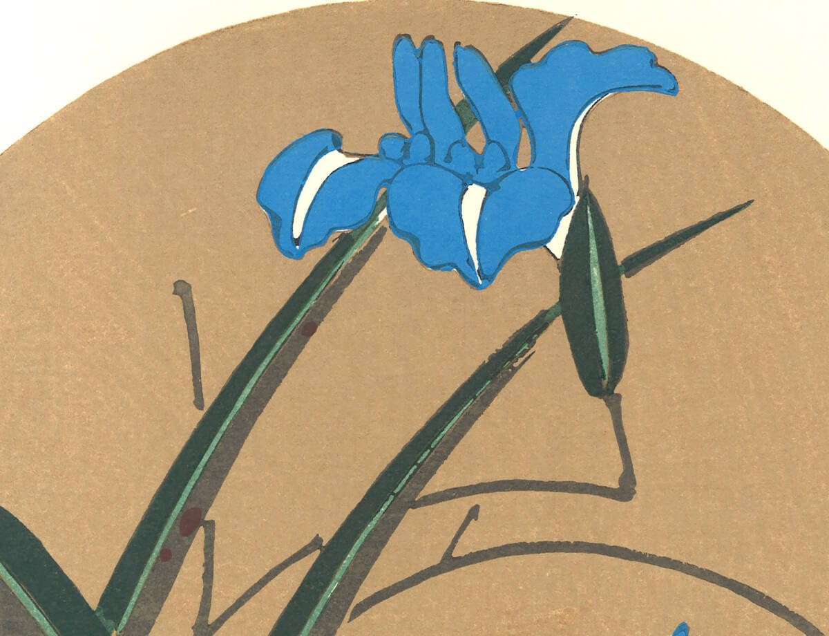 Amazon.co.jp: 真作保証 若冲用丸窓額入り 伊藤若冲 格天井花画 木版画