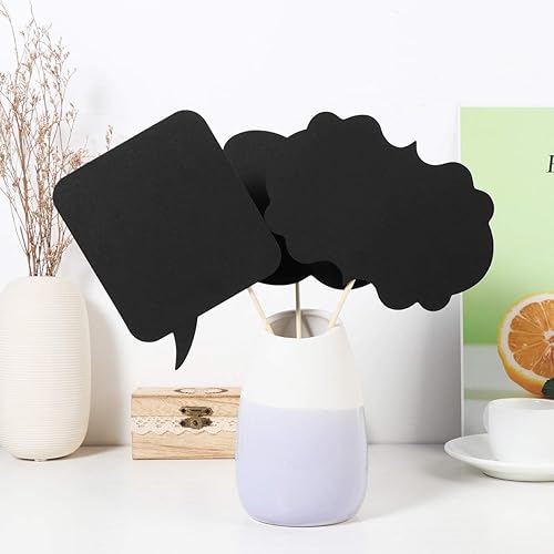 Miniatura 6 de LUOEM 20 letreros de pizarra de tiza para cabina de fotos, accesorios divertidos para fotos de selfies, bonitos letreros de mensaje para bodas,