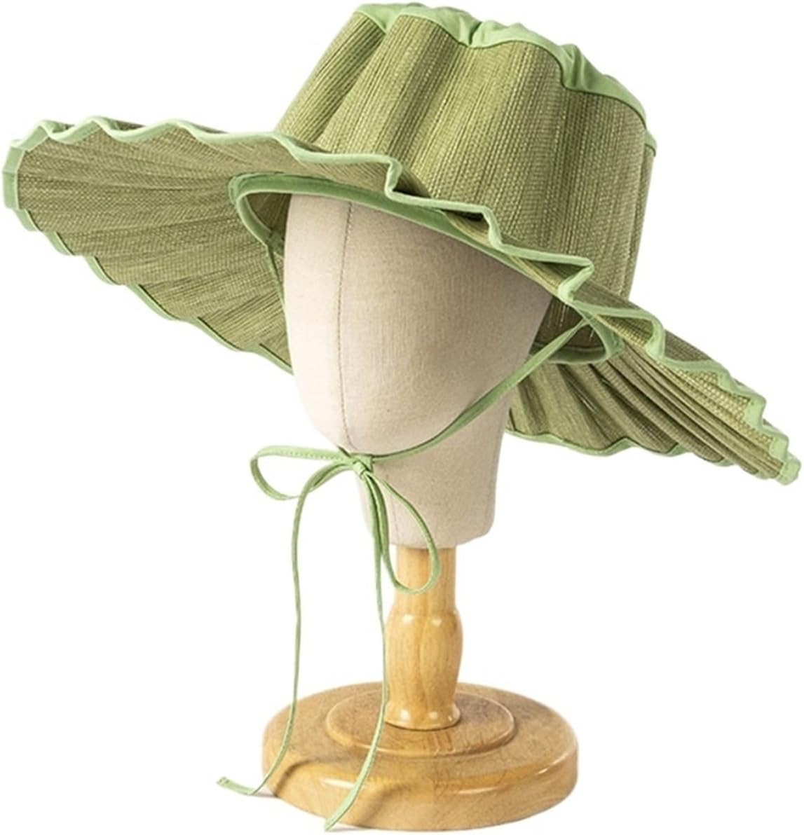 Women’s Wide Brim Straw Sun Hat – Foldable Waterproof Beach Hat with Chin Strap, Adjustable Fit & UPF 50+ Protection