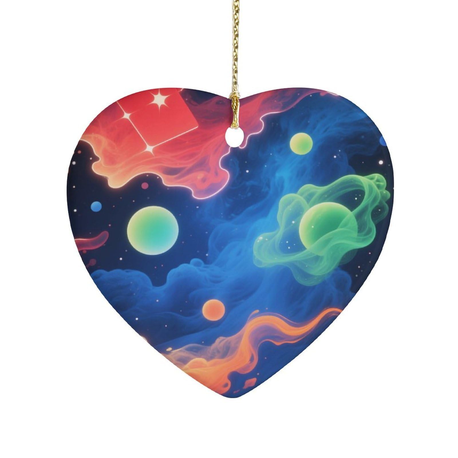 Fekiloot Style Neon Fluid Geometry Ceramic Ornament Home Decor Keepsake