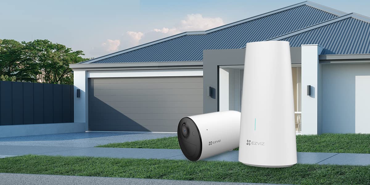EZVIZ HB3-1 2K Système de vidéosurveillance avec Une caméra de Surveillance Wi-FI 2K alimentée par Batterie - Vision Nocturne en Couleur, défense Active, détection de Mouvement, Batterie au Lithium