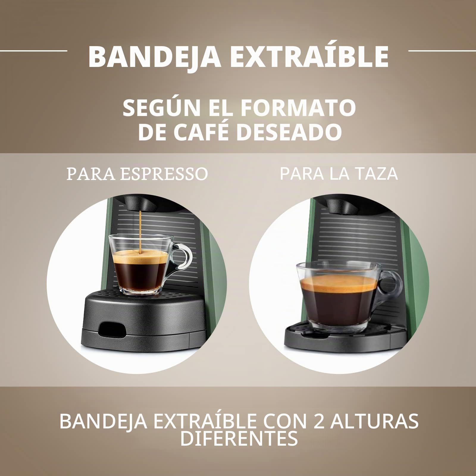 Lavazza, A Modo Mio - Máquina de café Tiny Eco verde con 64 cápsulas ¡Tierra! Surtidas, cafetera expreso de plástico reciclado, 1450 W, 220-240 V, 50/60 Hz, 0,6 litros