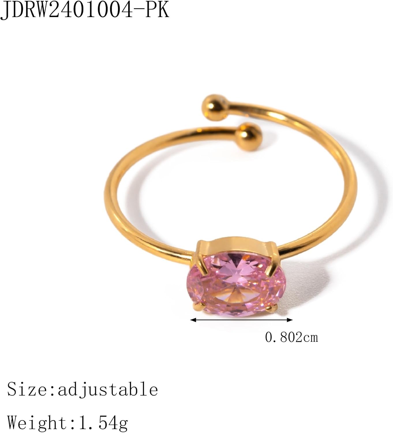 Stainless Steel Open Ring Color Bling Charm Jewelry Gift 1Pcs