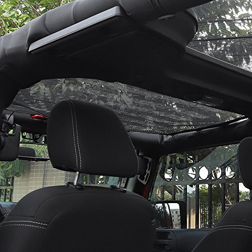 Rt-Tcz Sunshade Mesh Shade Top Cover Us Flag Polyester Durable Sun Shade For Jeep Wrangler 2007-2017 Jk Jku 2 Door Black Us Flag #TOP3
