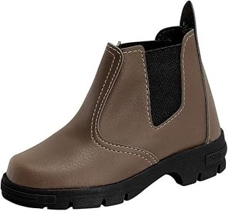 Botina Infantil Menino Elástico Marrom