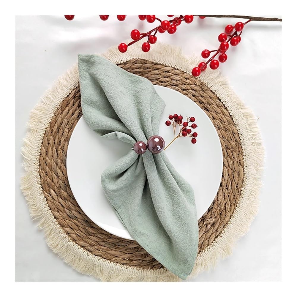 Sage Green serwetki materiałowe zestaw 10 bawełnianych serviette kuchenne ręczniki na stół do herbaty do dekoracji ślubnej w wiejskim domu (10 szt. 45 x 45 cm)