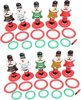 INOOMP 2 Conjuntos De Jogo De Anel De Natal Brinquedos De Natal Anel Para Crianças Enchimentos De Saco De Guloseimas Anel De Boneco De Neve Inflável De Natal Jogo De Arremesso De Boneco