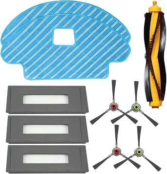 HKCH Replacement Parts for ECOVACS DEEBOT OZMO 930 Robotic Vacuum Cleaner-Sponge Filter & High Efficiency Filter Side Brush Main Brush Mop Cloth