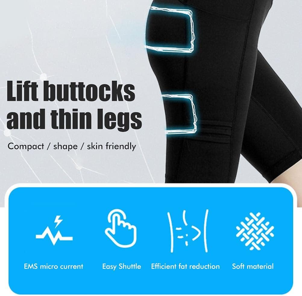 RSPD Women Yoga Pants with Pockets Hip-Lifting EMS Fitness Pants for Yoga Running-M Black - Image 6