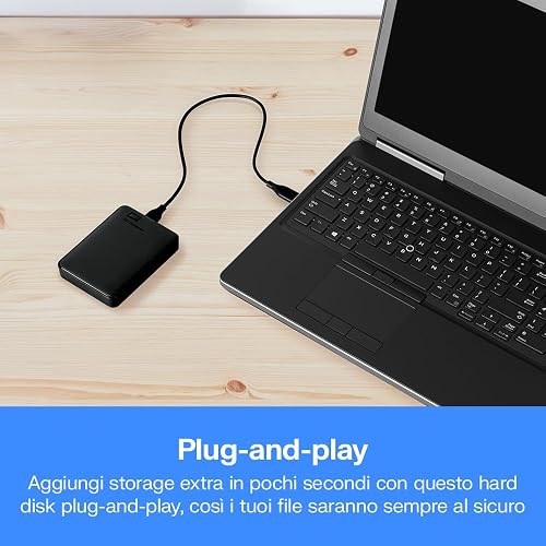 WD 2TB Elements portable external hard drive, USB 3.0 interface, portable external storage, Plug-and-Play, SuperSpeed USB 3.2 Gen 1, Formatted for PC and Mac, Black - 4