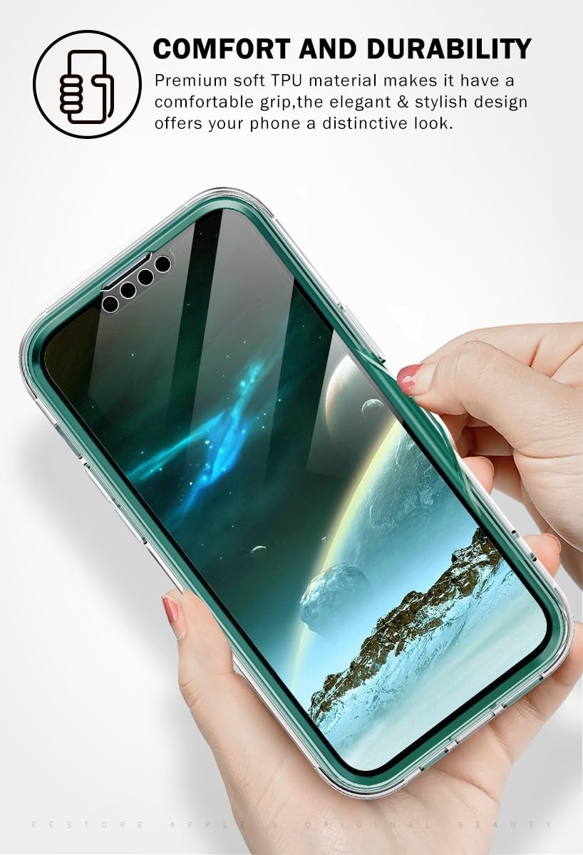 Cute Flower Case for iPhone 13/14 6.1 inch Built with Screen Protector, Lightweight and Stylish Full Body Shockproof Protective Rugged TPU Case for Women/Girls - Image 4