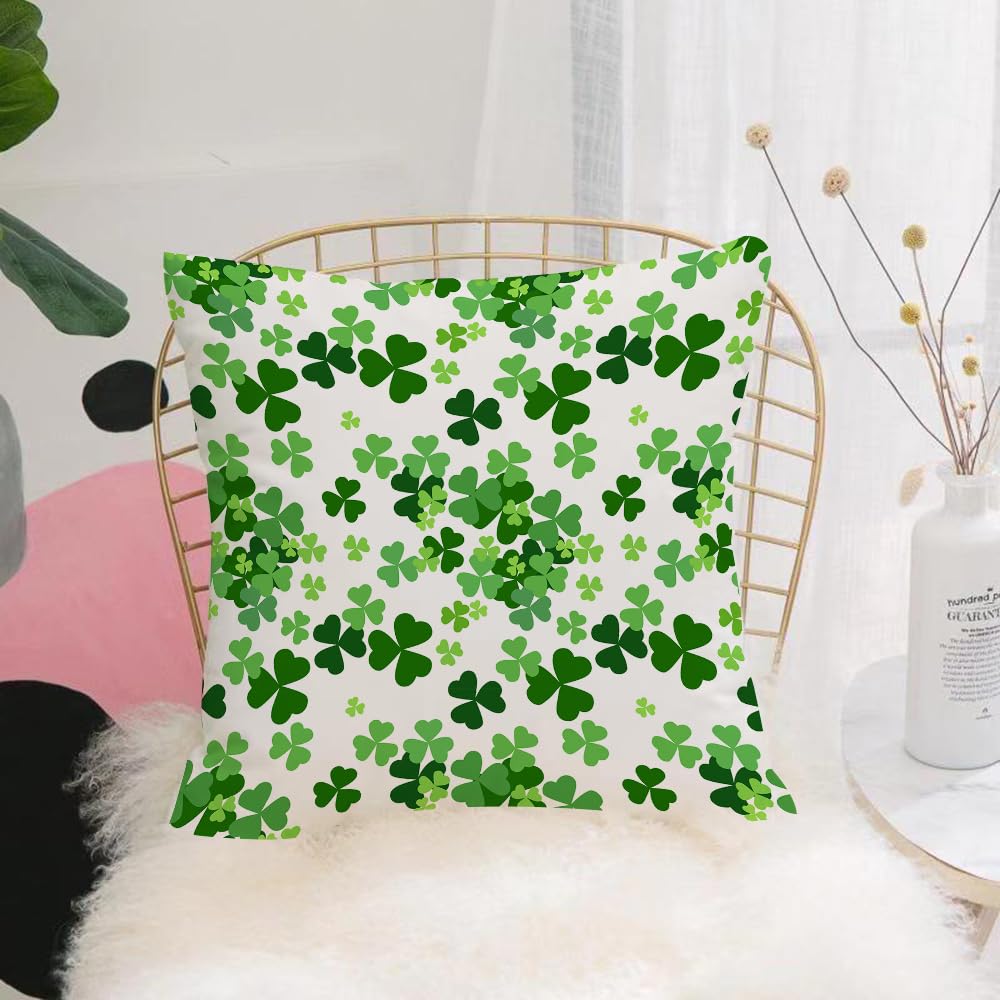 Hyosxw St Patrick's Day Background. Seamless Shamro - A7 Cushion Cover,Throw Pillow Case Home Decorative For Living Room Bedroom Sofa Chair 18X18 Inch,St Patrick's Day Background. Seamless Shamrock Pattern. Ireland Symbol Pattern.,Pillowcase 45X45cm
