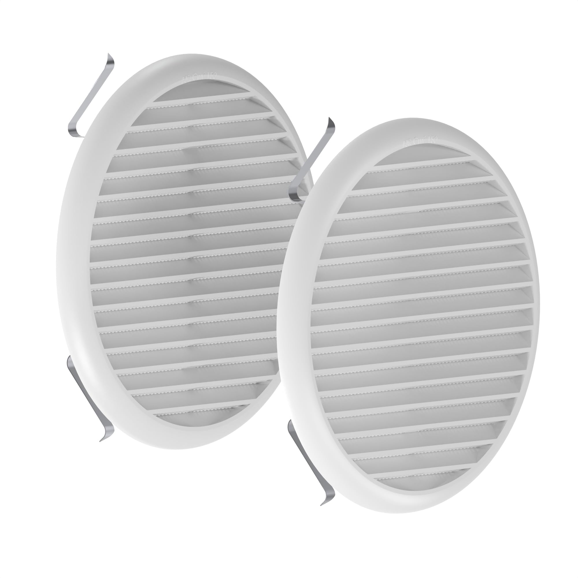 Plikc Rundes Lüftungsgitter Aus ABS Mit Insektenschutznetz – Made In Italy, Chrom, Für 80-125 Mm Löcher