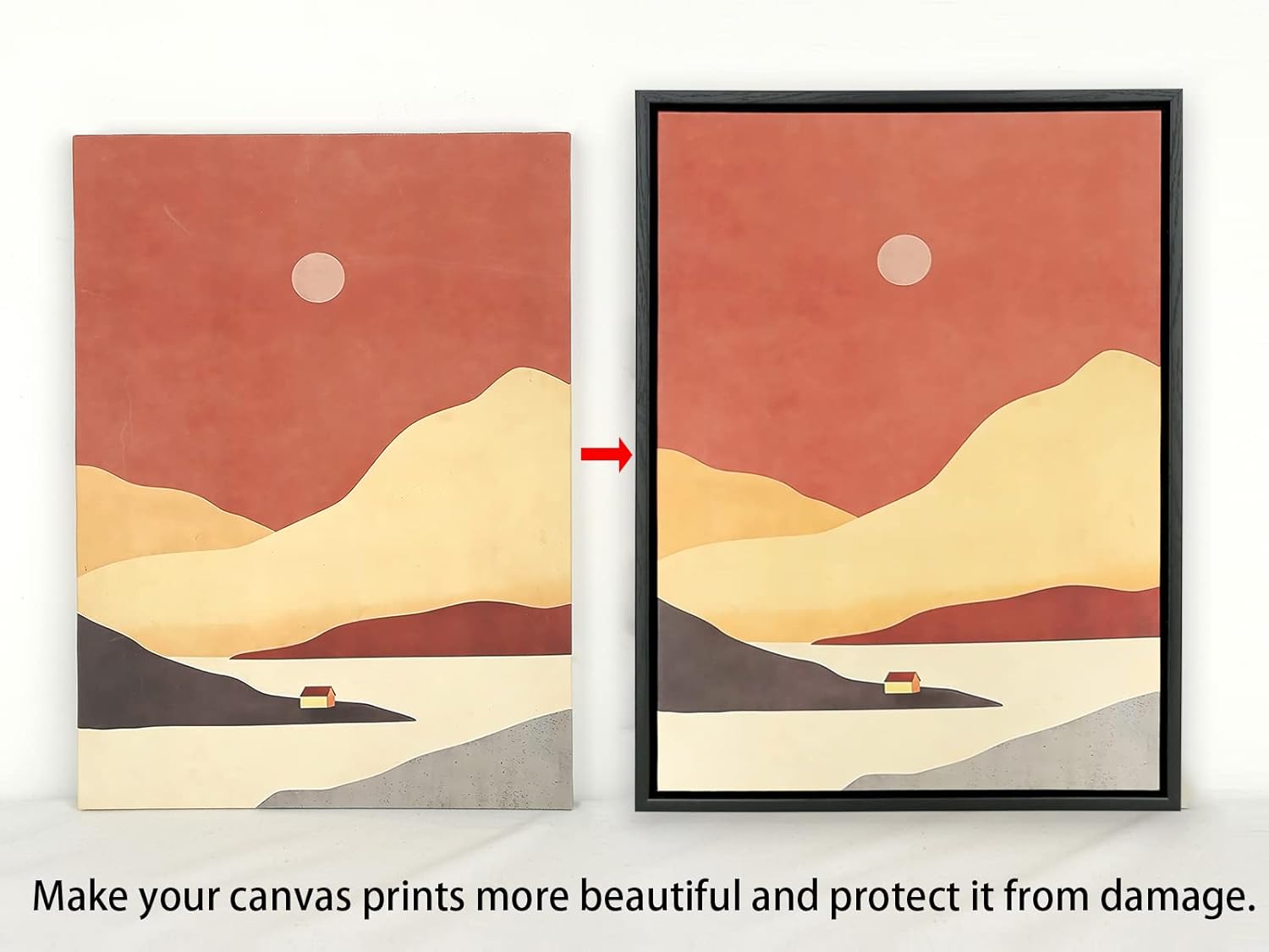 LTYHHK Floating Frame for 18x24 Inch Canvas Prints, 5/8-7/8” Deep Floater Frames for Canvas Paintings, Floating frame for Oil Prints, Diamond Painting,Paint by Numbers (LB1824)