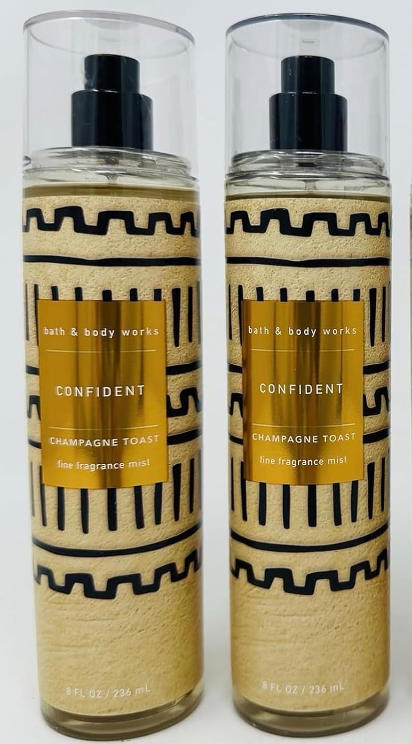 2 CHAMPAGNE TOAST CONFIDENT Bath & Body Fine Fragrance Spray Mist Splash Fragrance 8 oz