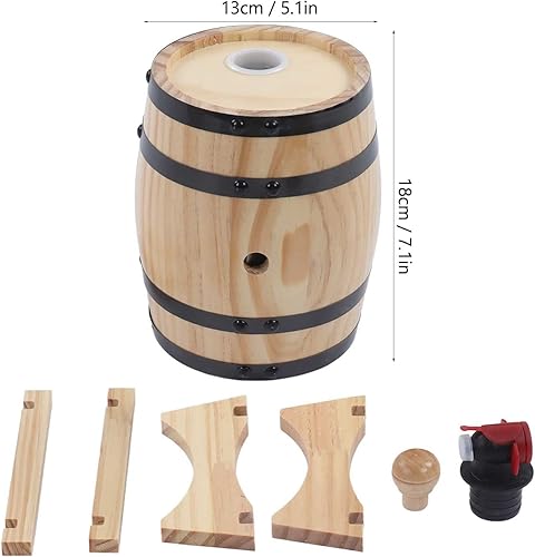 Miniatura 7 de Wine Oak Barrels, Clear Wood Grain Oak Aging Barrels for Bar (1L)