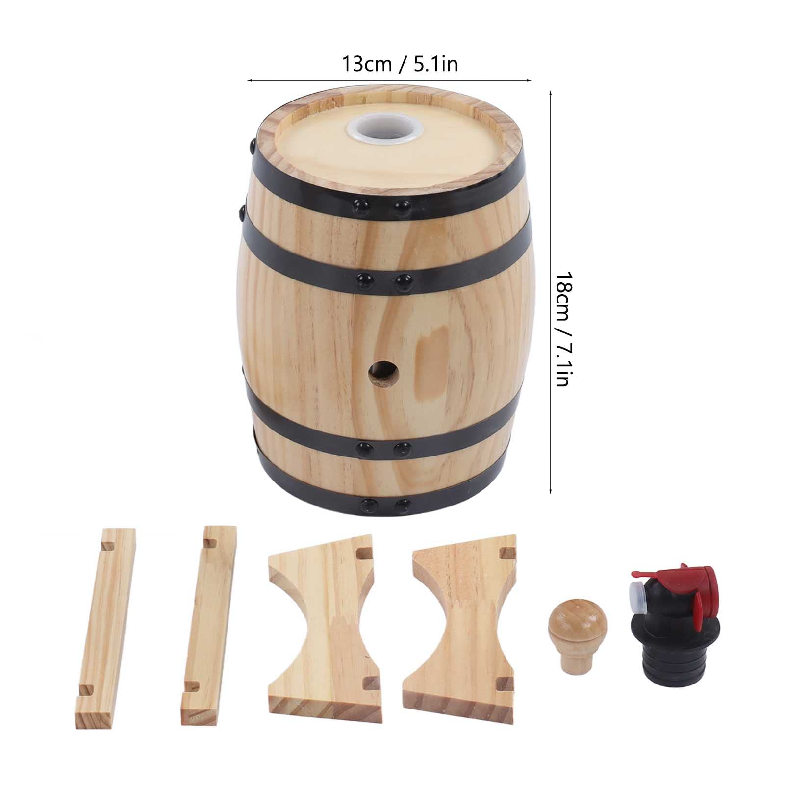 Botte de Vino, 1/3/5 L Barili di Pino Barrels Whiskey Barrel Dispenser per Bar Catering Barbecue Shop, Fusto di Birra Decorativo con Rubinetto Facile da Versare, Bevande Alcoliche (5L)